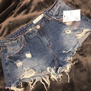 Papaya Blue Jean Shorts